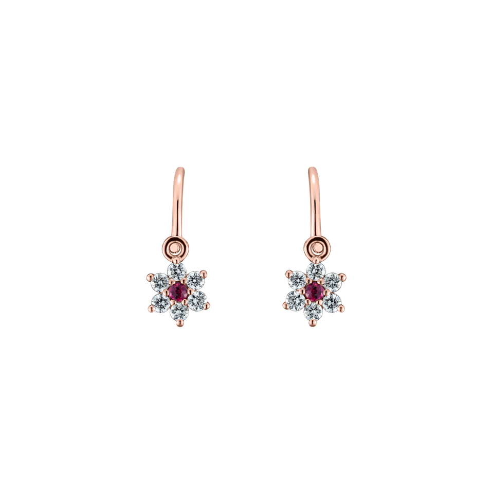 Diamond earings with Ruby Early Sparks