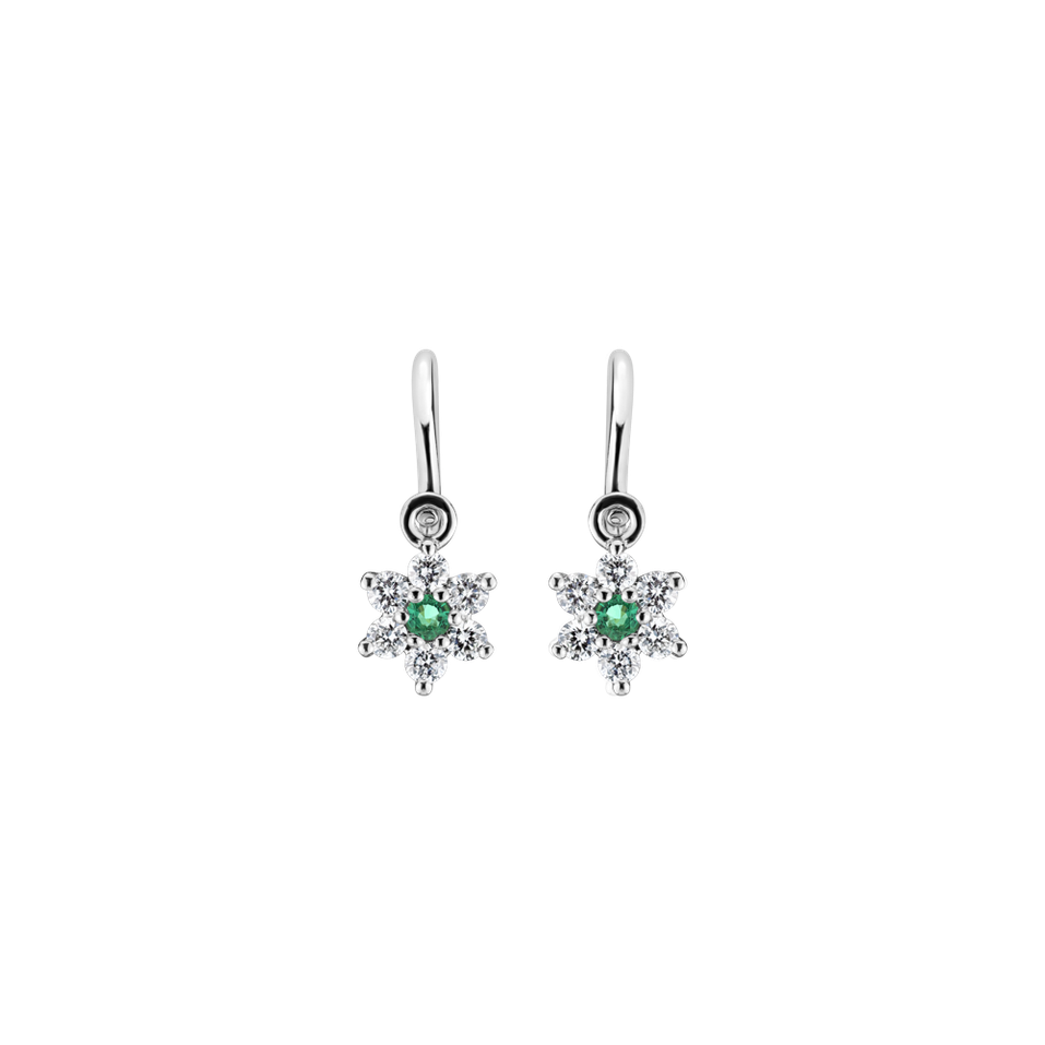 Diamond earrings with Emerald Early Sparks