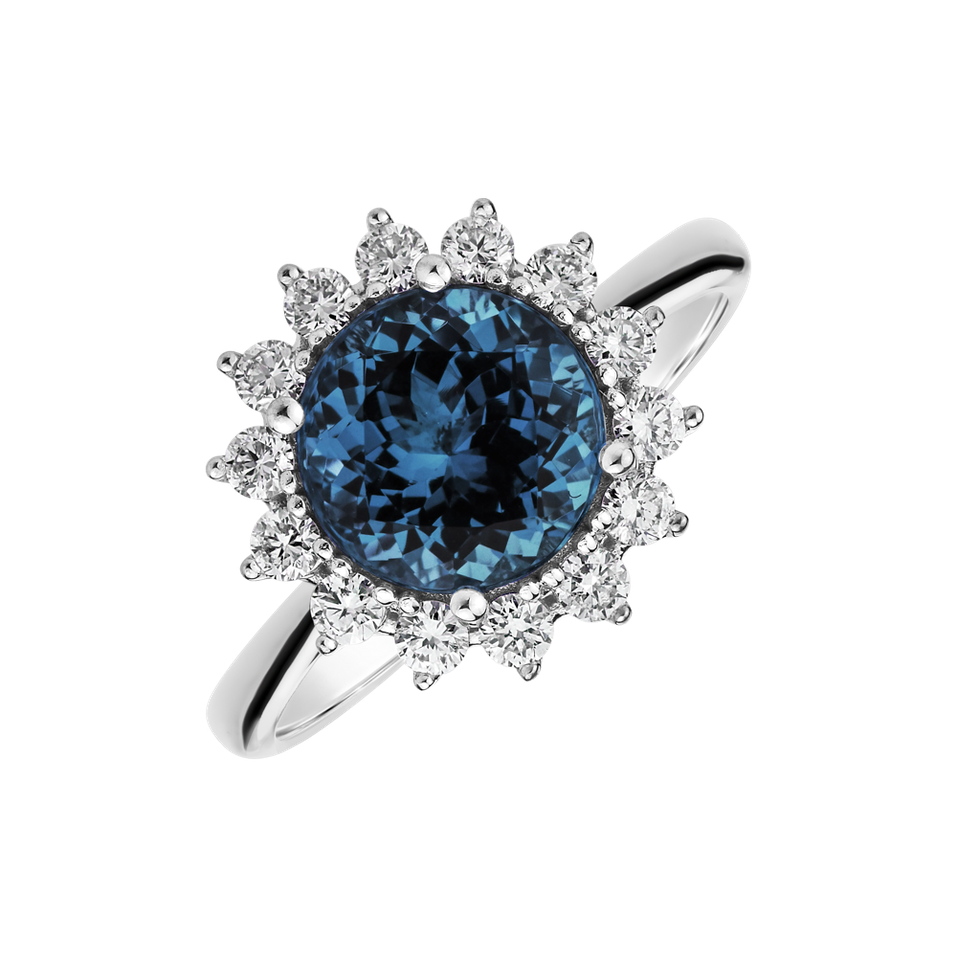 Diamond ring with Topaz London Stellar Sun