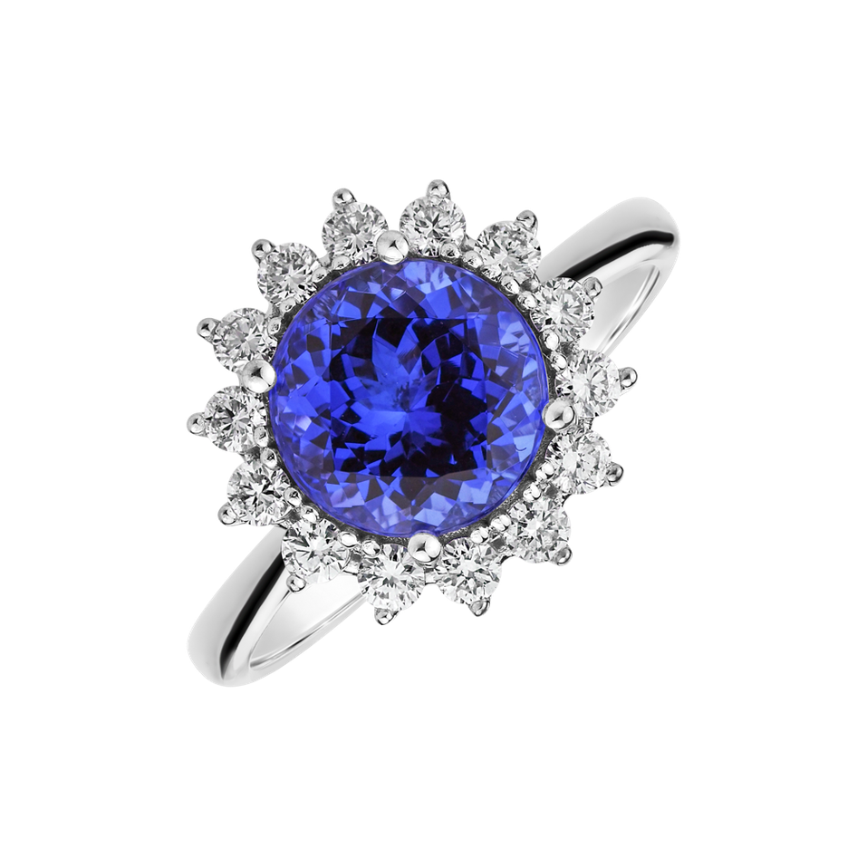 Diamond ring with Tanzanite Stellar Sun