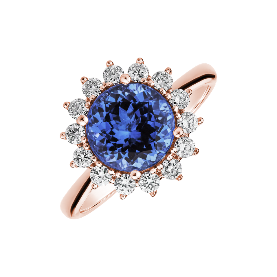 Diamond ring with Tanzanite Stellar Sun