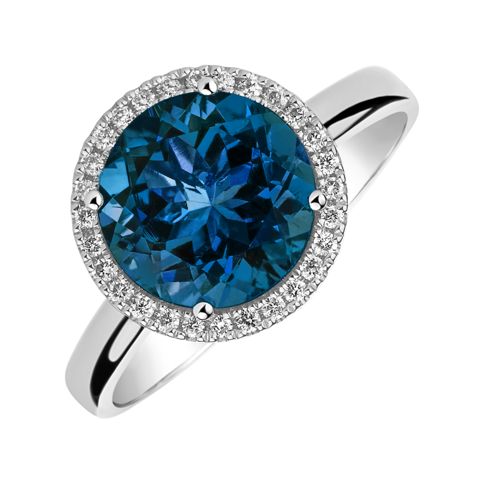 Diamond ring with Topaz London Bonbon