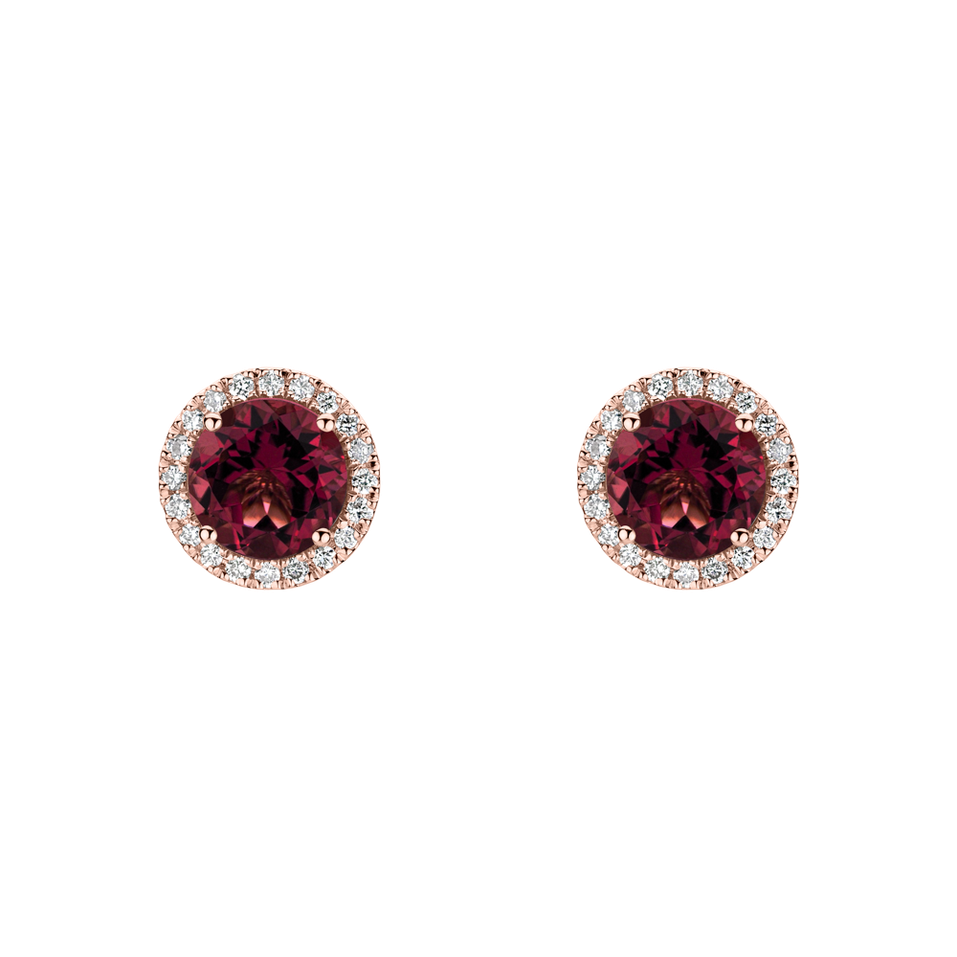 Diamond earrings with Rhodolite Eternal Sunshine