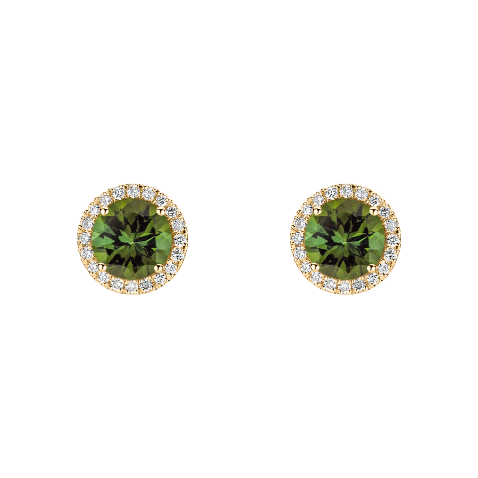 Diamond earrings with Tourmaline Eternal Sunshine