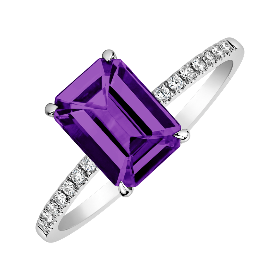 Diamond ring with Amethyst Brazil Perfect Promise
