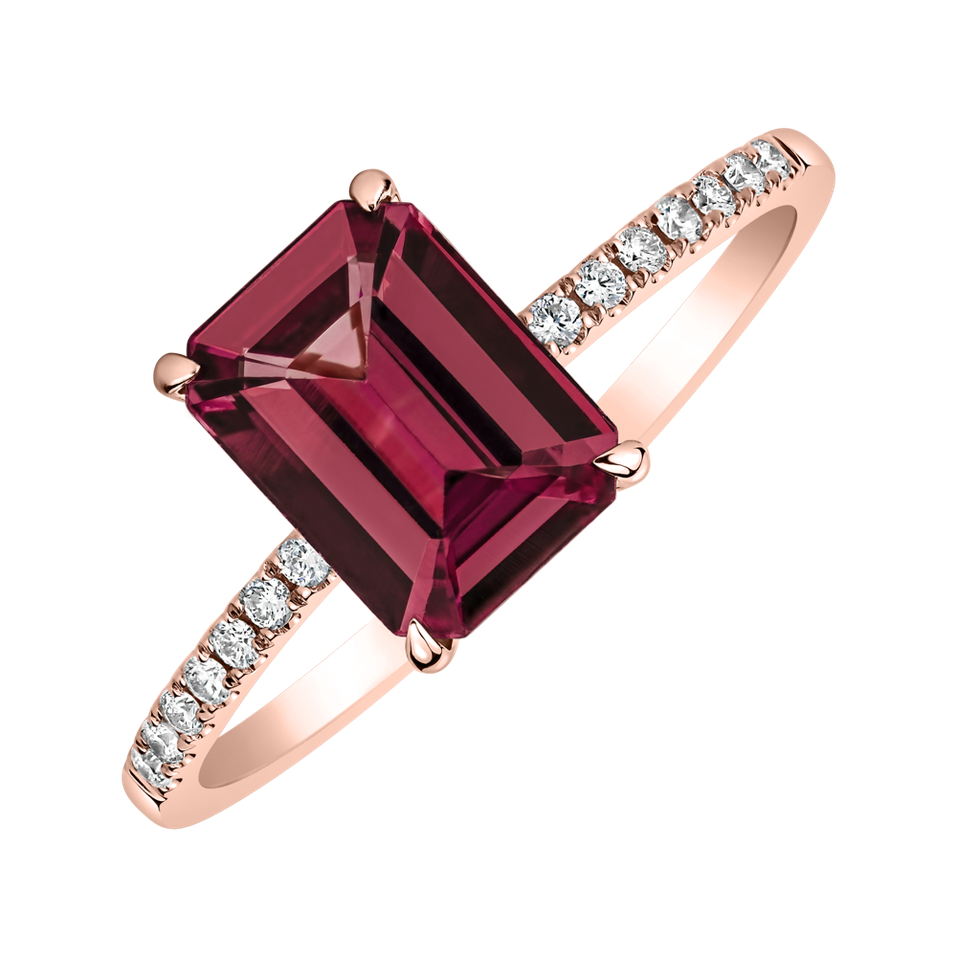 Diamond ring with Rhodolite Perfect Promise