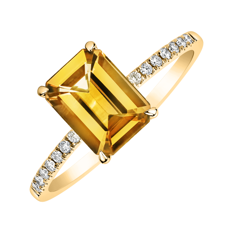 Diamond ring with Citrine Perfect Promise