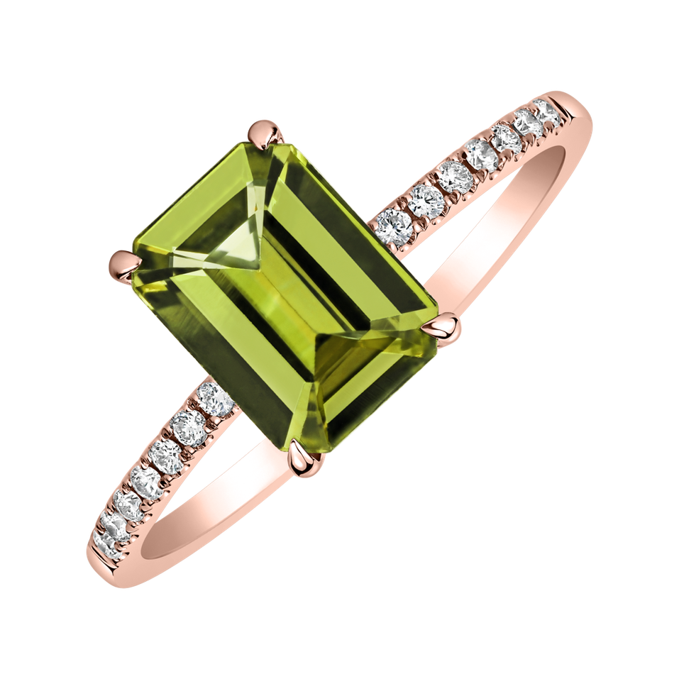 Diamond ring with Peridot Perfect Promise