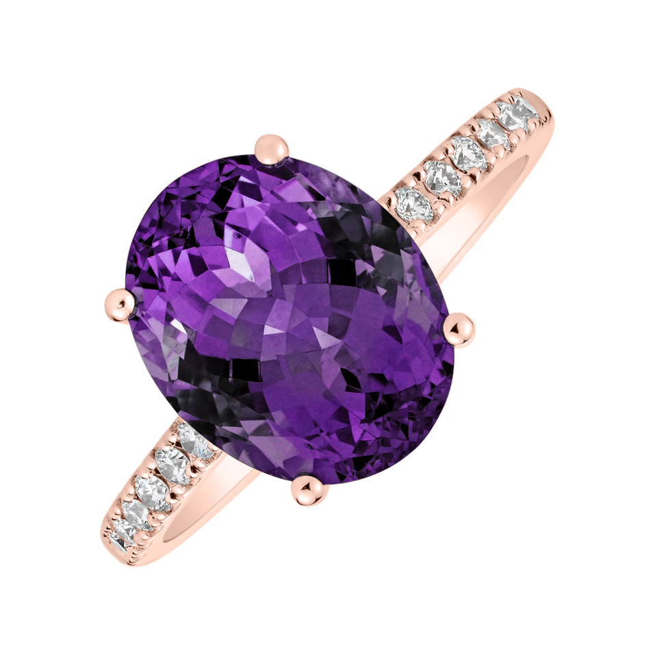 Diamond ring with Amethyst Brazil Playful Glamour