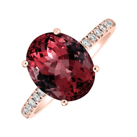 Diamond ring with Rhodolite Playful Glamour