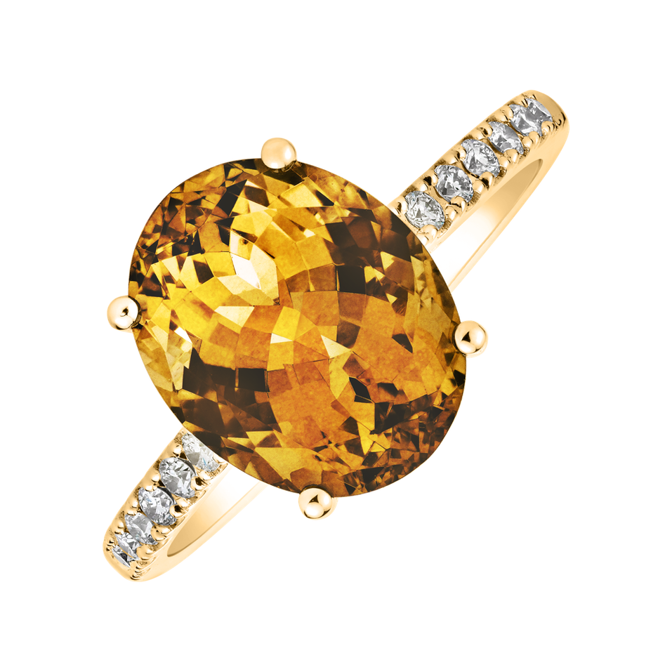 Diamond ring with Citrine Playful Glamour