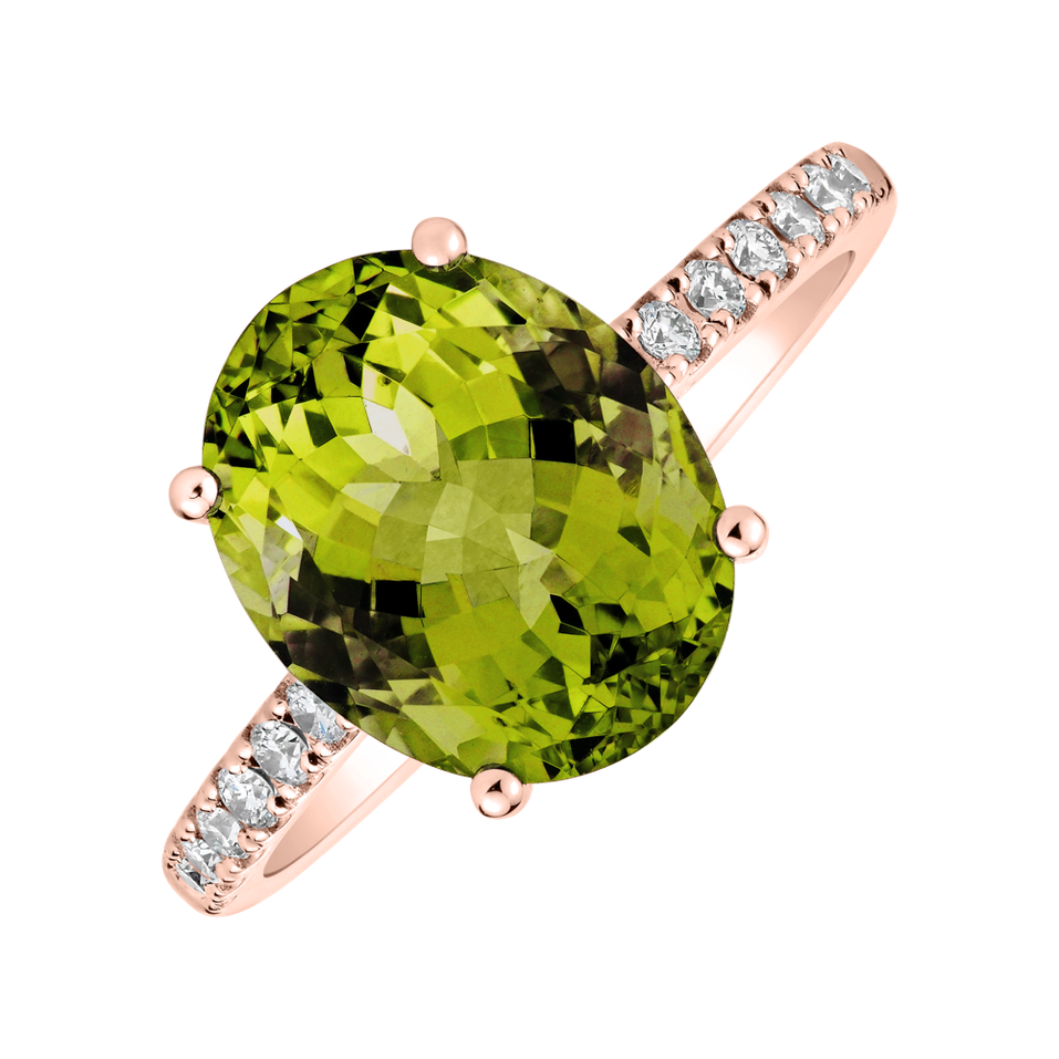 Diamond ring with Peridot Playful Glamour