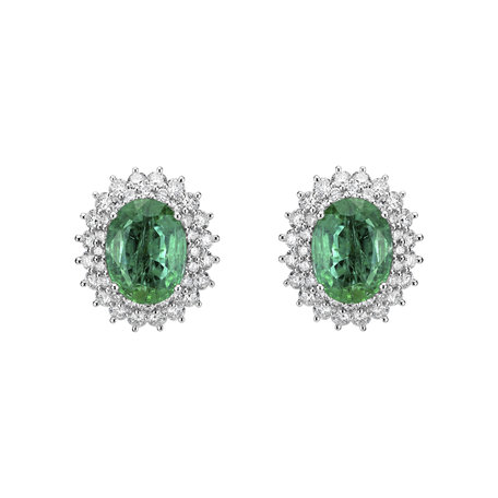 Diamond earrings with Emerald Princess Hope