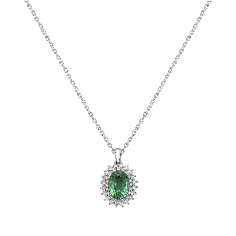 Diamond pendant with Emerald Princess Hope