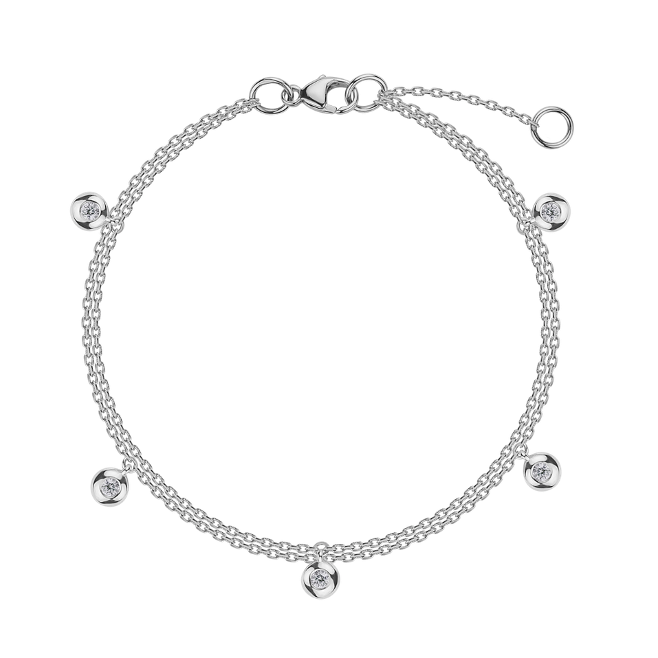 14ct white gold diamond bracelet Delouise