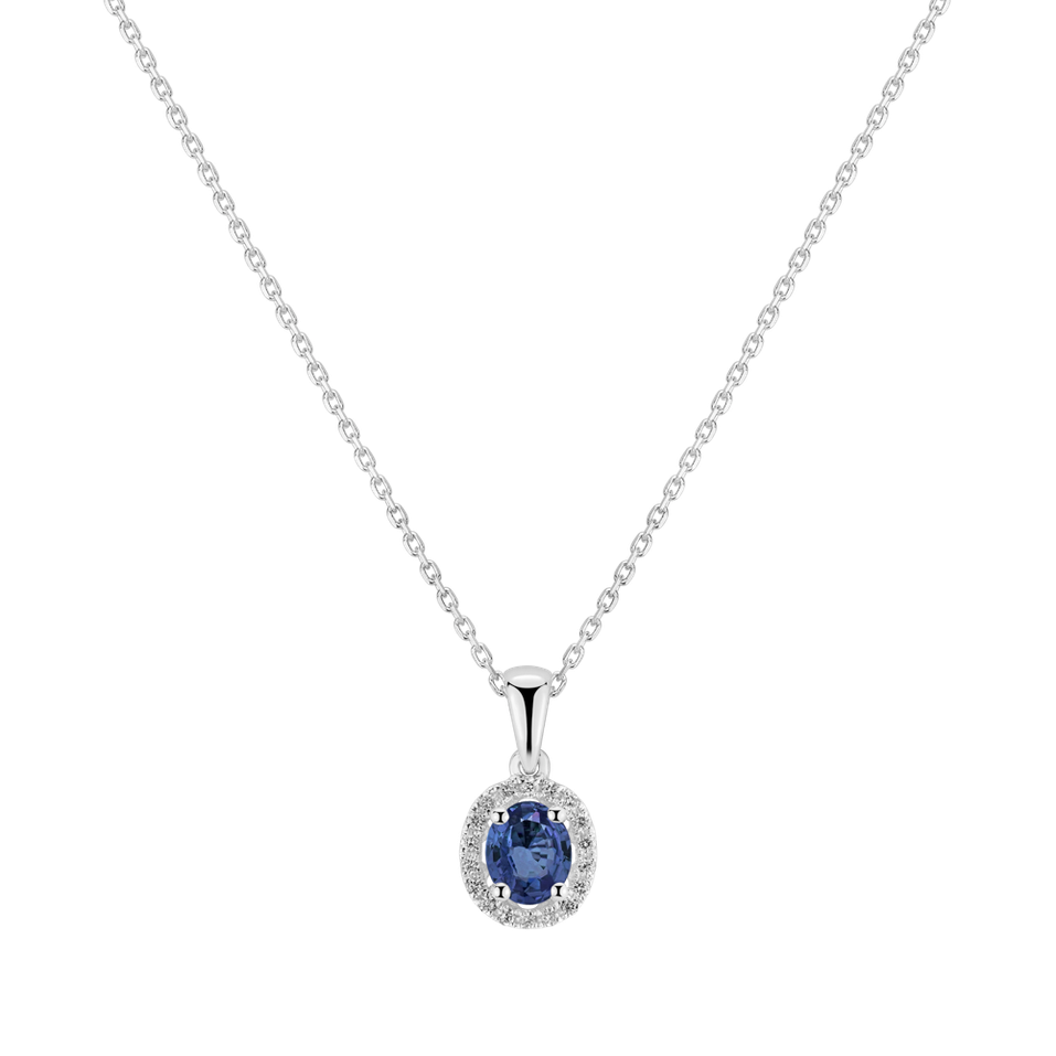 Diamond pendant with Sapphire Princess