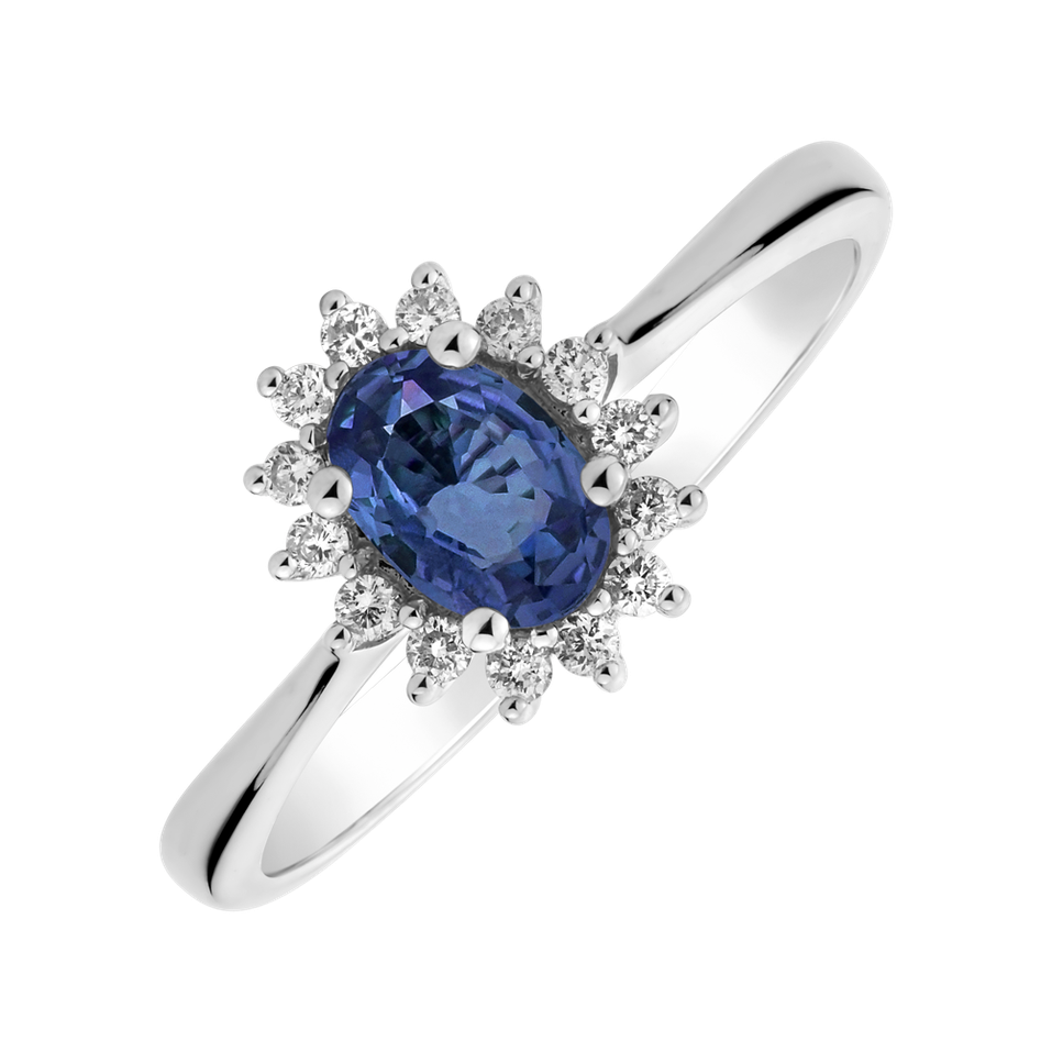 Diamond ring with Sapphire Princess