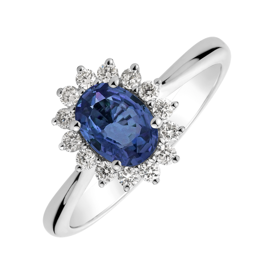 Diamond ring with Sapphire Princess