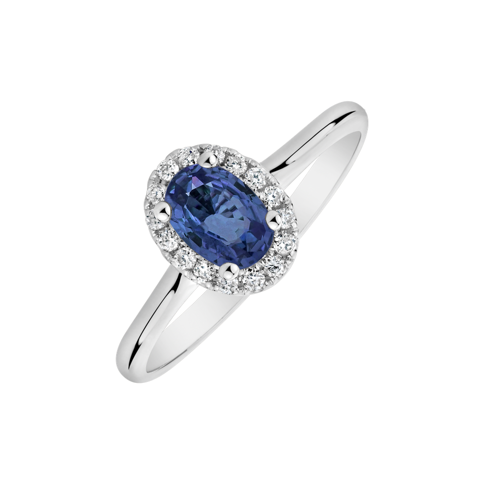 Diamond ring with Sapphire Princess Wish