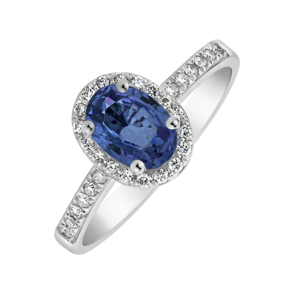 Diamond ring with Sapphire Princess