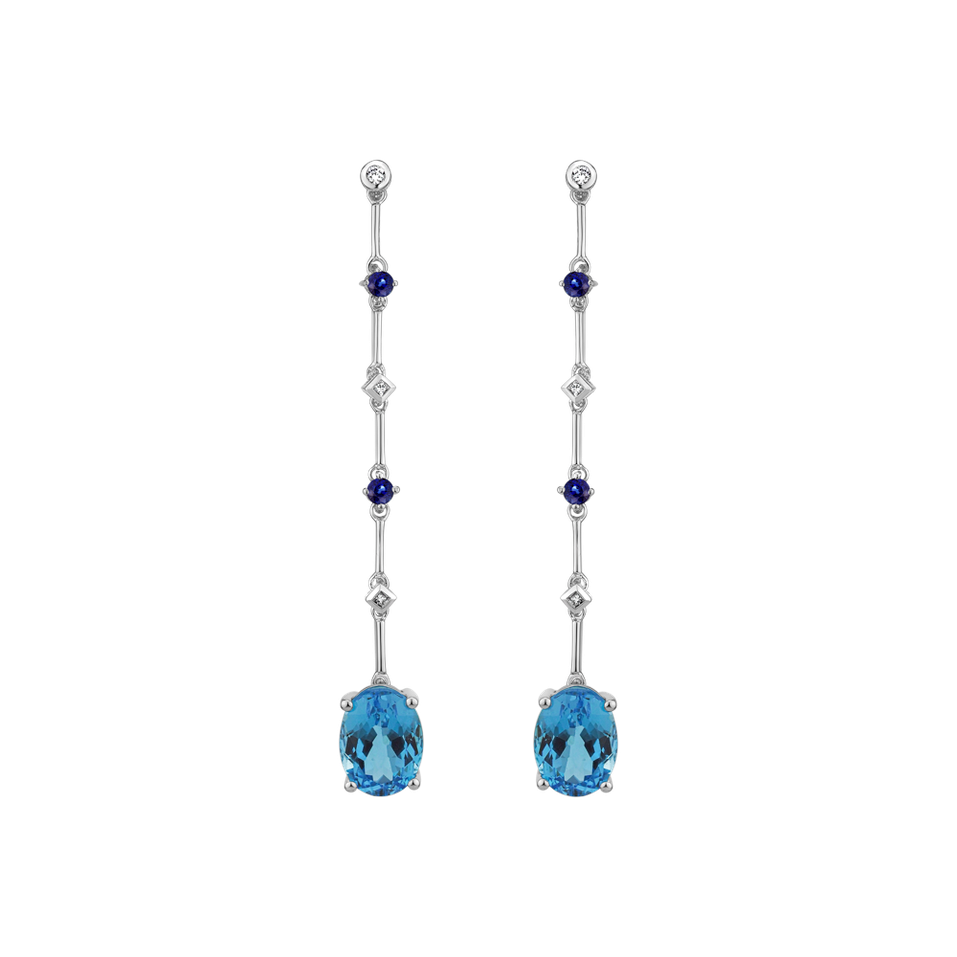 Diamond earrings, Topaz and Sapphire Conservative Possibility