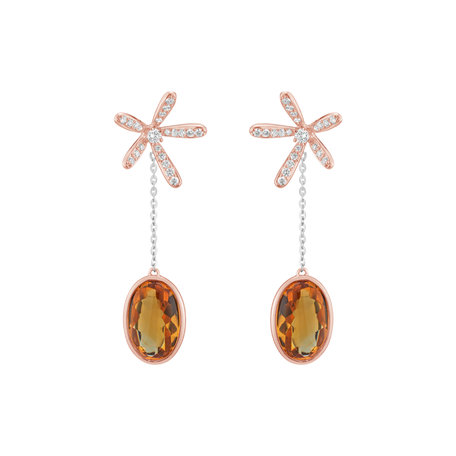 Diamond earrings with Citríne Comfortable Trait