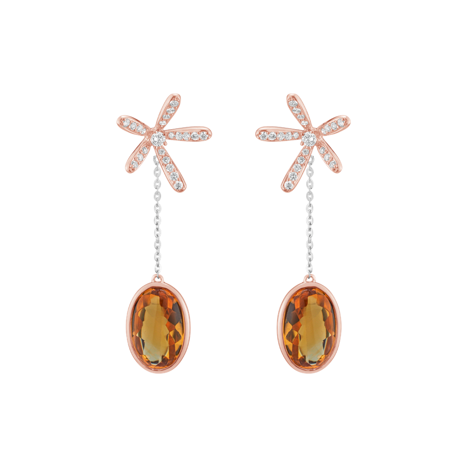 Diamond earrings with Citríne Comfortable Trait