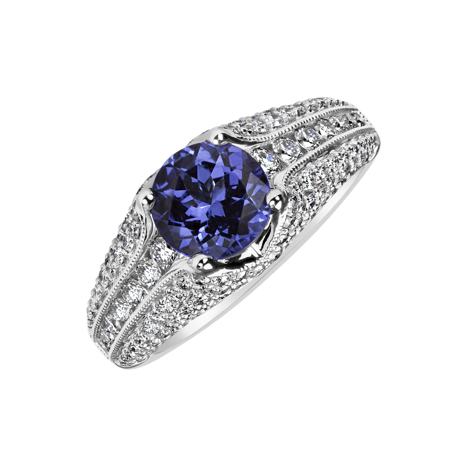 18ct white gold diamond ring with Tanzanite Andromeda Dream