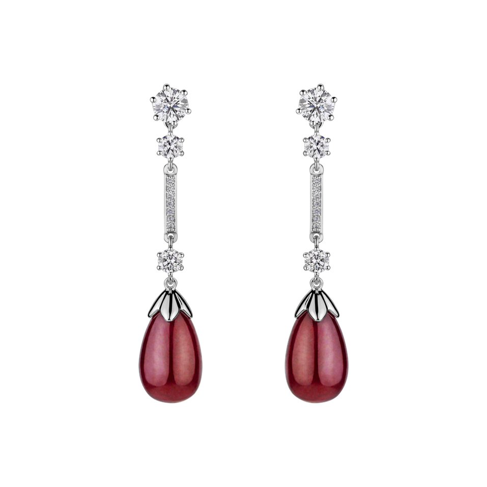 Diamond earrings with Ruby Kingdom of Sadness