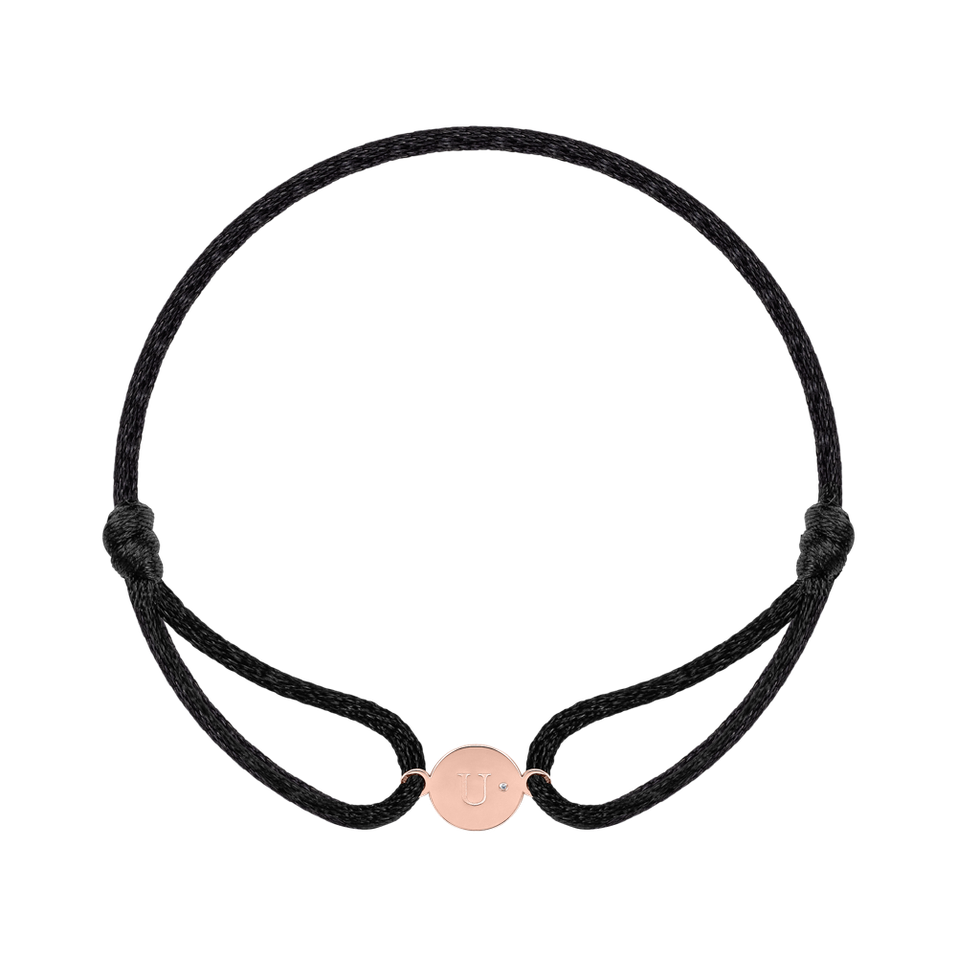 Diamond bracelet Circle Letter U