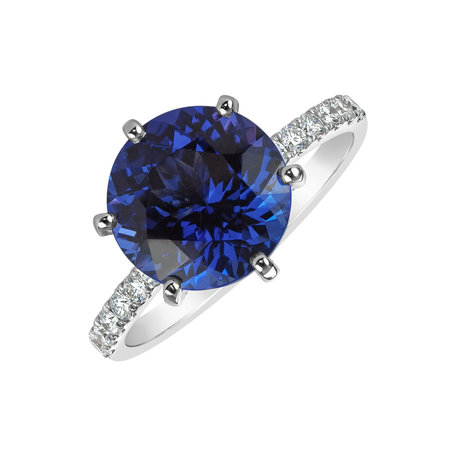 14ct white gold diamond ring with Tanzanite Eternal Love