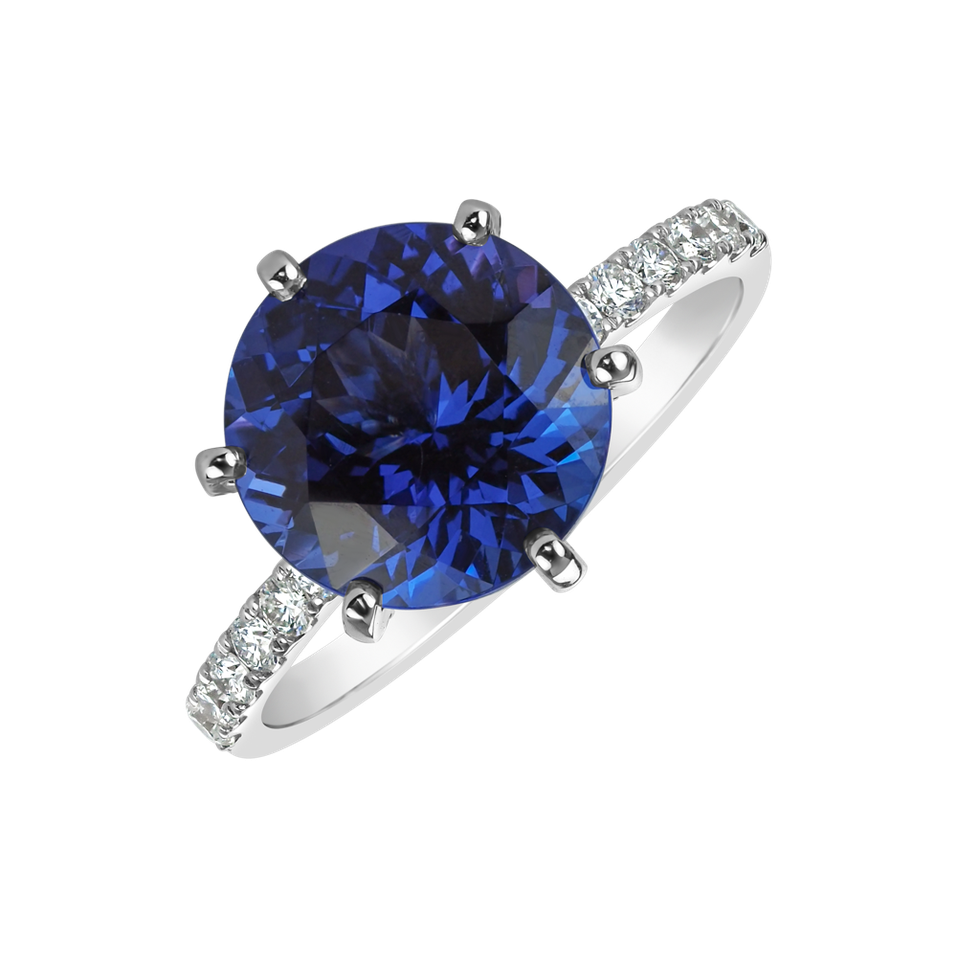 14ct white gold diamond ring with Tanzanite Eternal Love