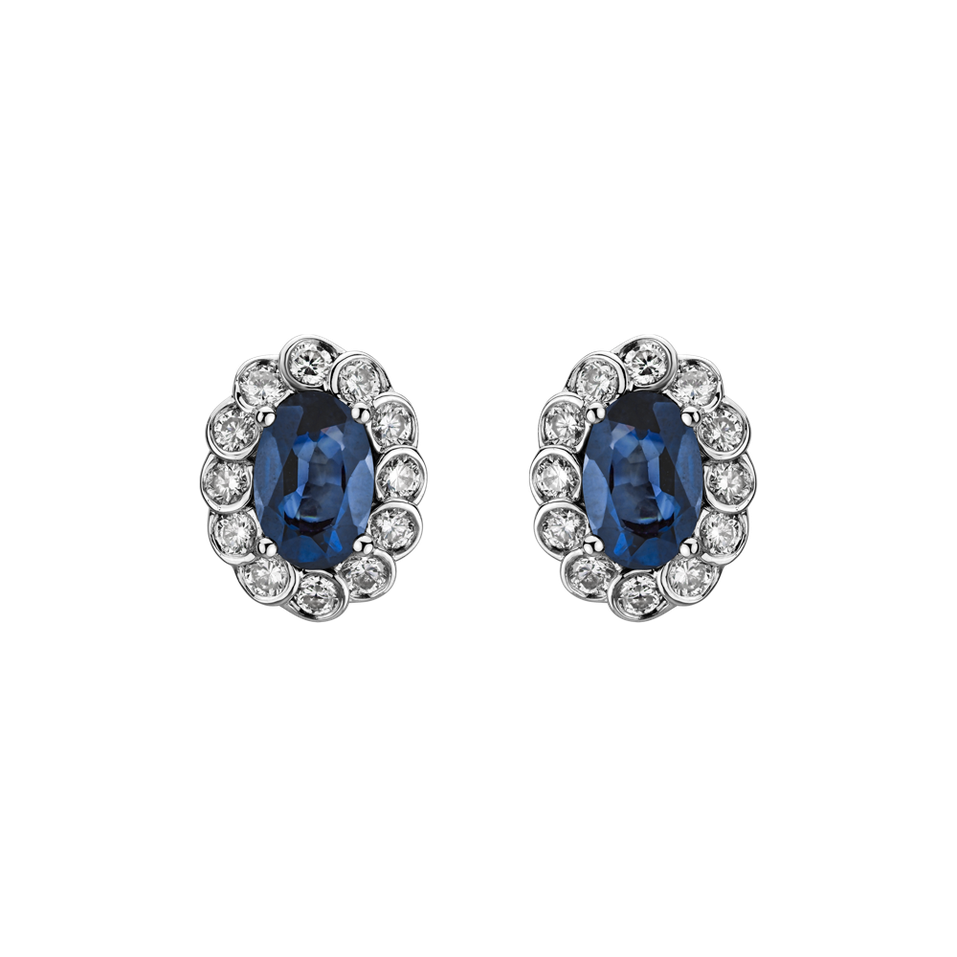 Diamond earrings with Sapphire Princess