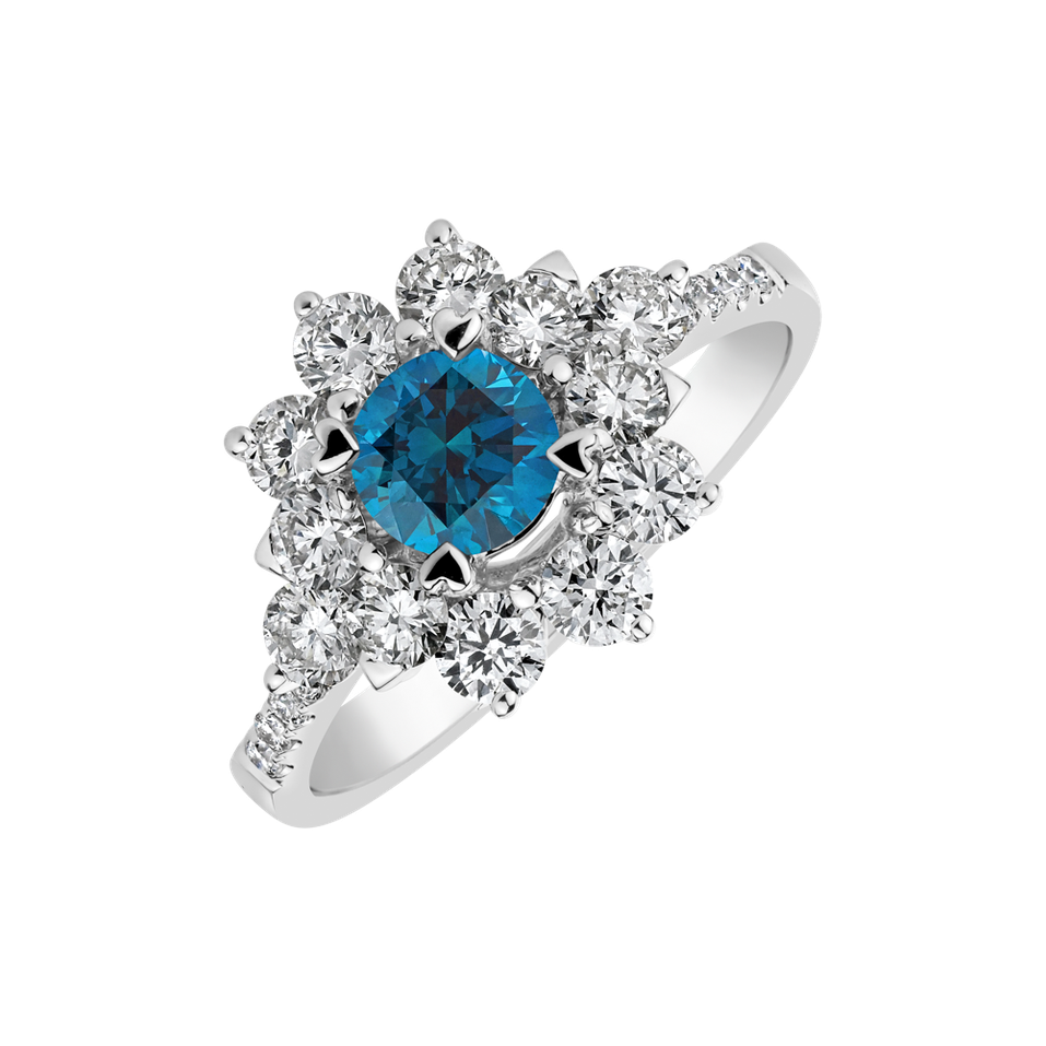 Ring with blue diamonds and white diamonds Regal Majesty