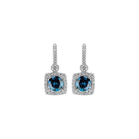 Earrings with blue and white diamonds Rossiel