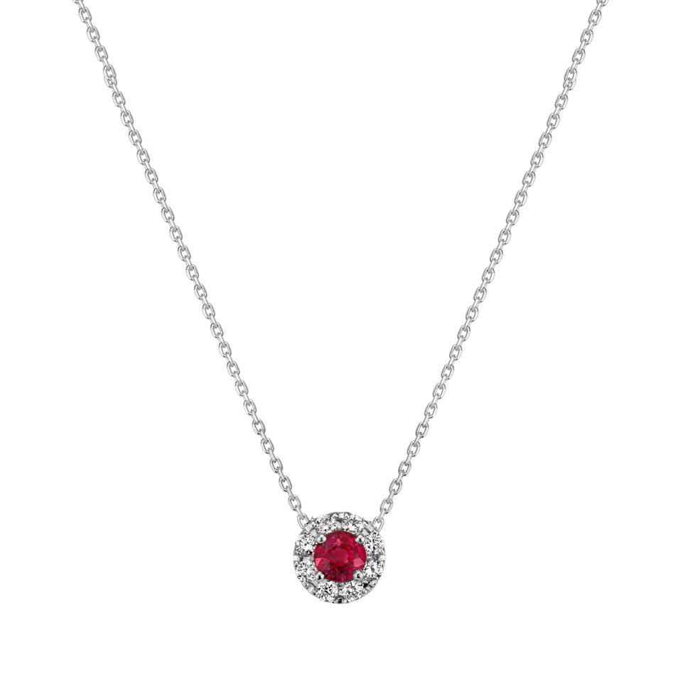 Diamond necklace with Ruby Shining Moon