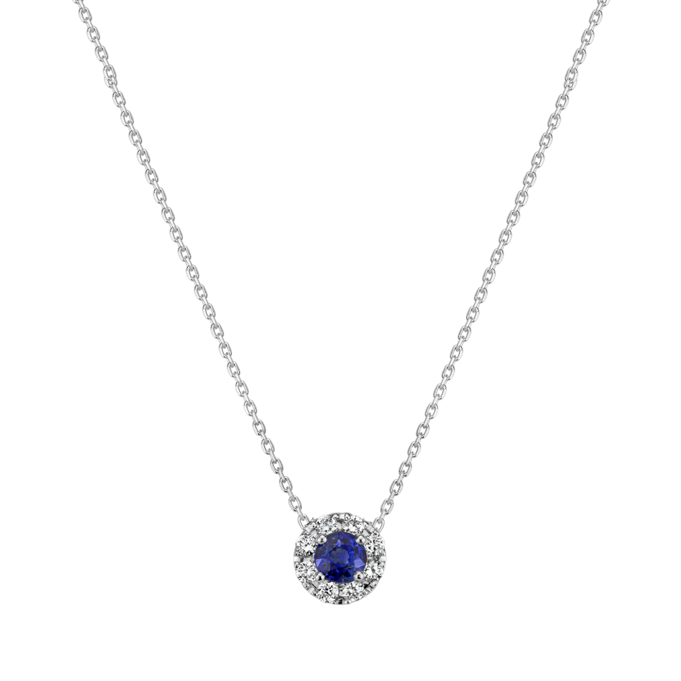 Diamond necklace with Sapphire Curvy Wish