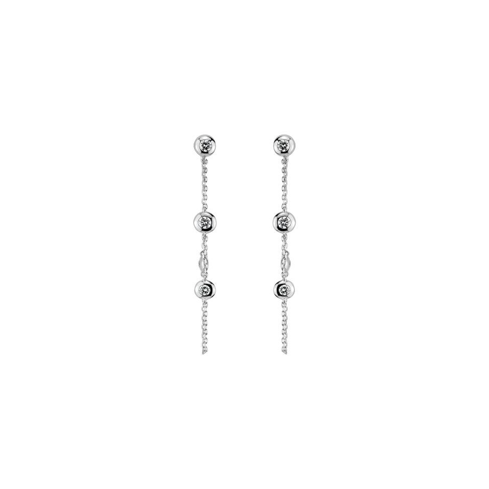 14ct white gold diamond earrings Diamond earrings Drops Waterfall