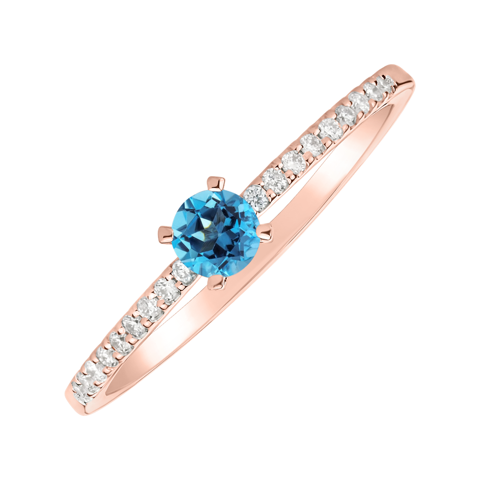 Diamond ring with Topaz Gem Simplicity