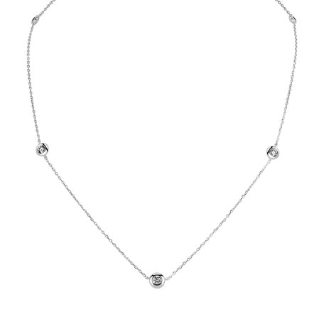 14ct white gold diamond necklace Atervi