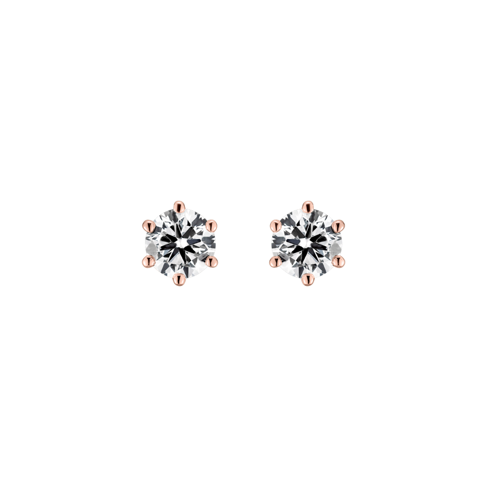 14ct rose gold diamond earrings Vesper Romance