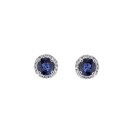 Diamond earrings with Sapphire Rimmon