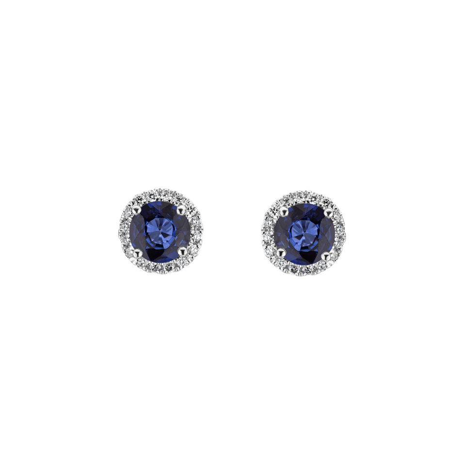 Diamond earrings with Sapphire Rimmon