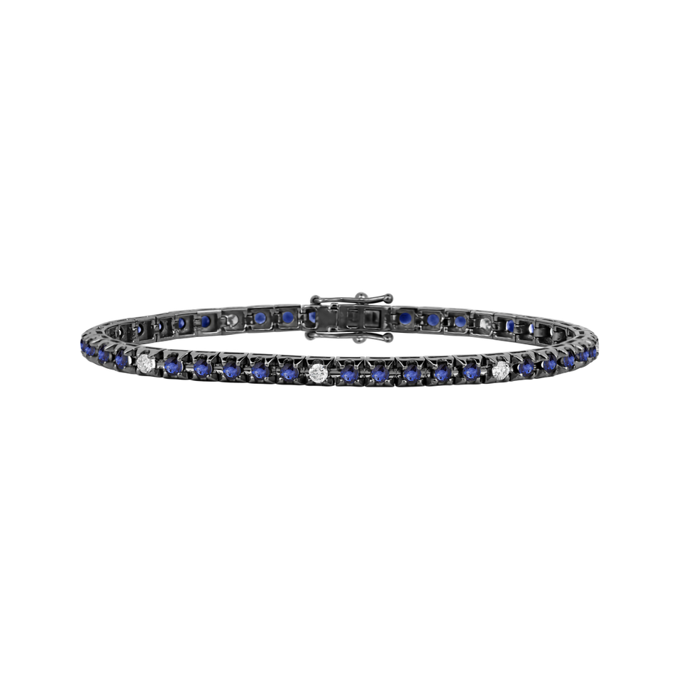 18ct black gold diamond bracelet with Sapphire Ralana