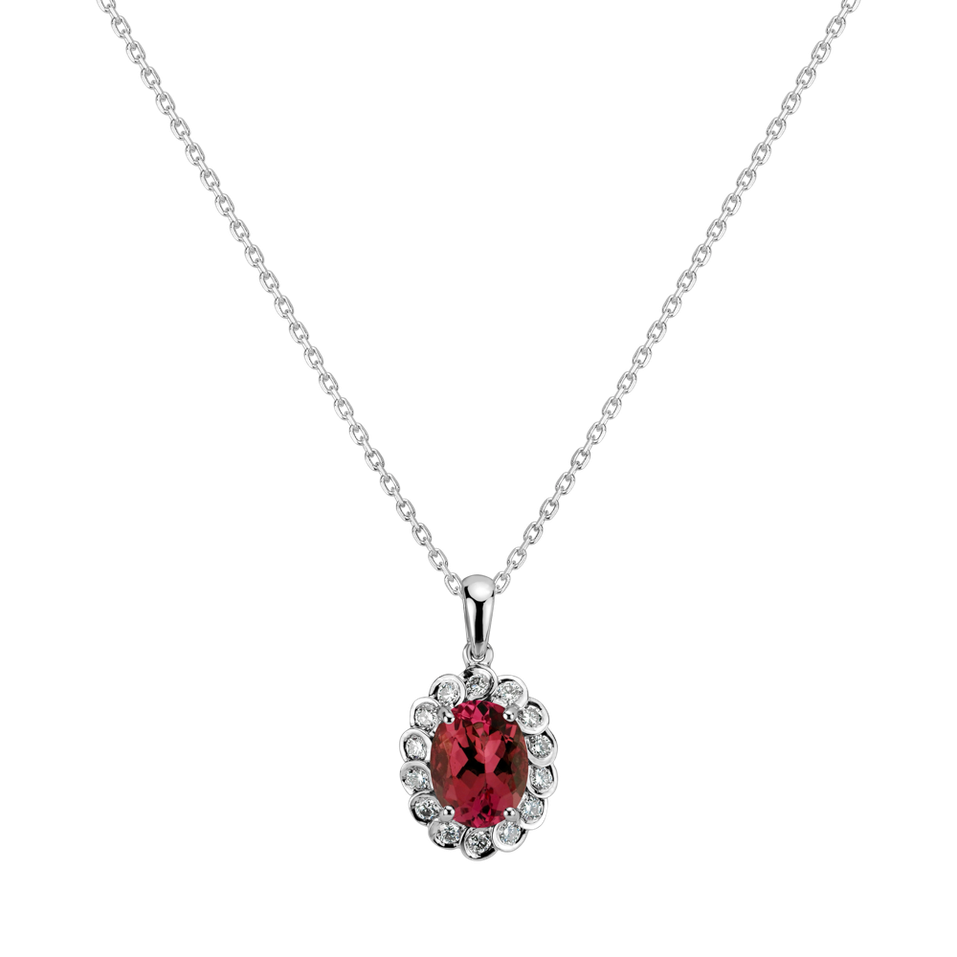 Diamond pendant with Ruby Princess Brilliance