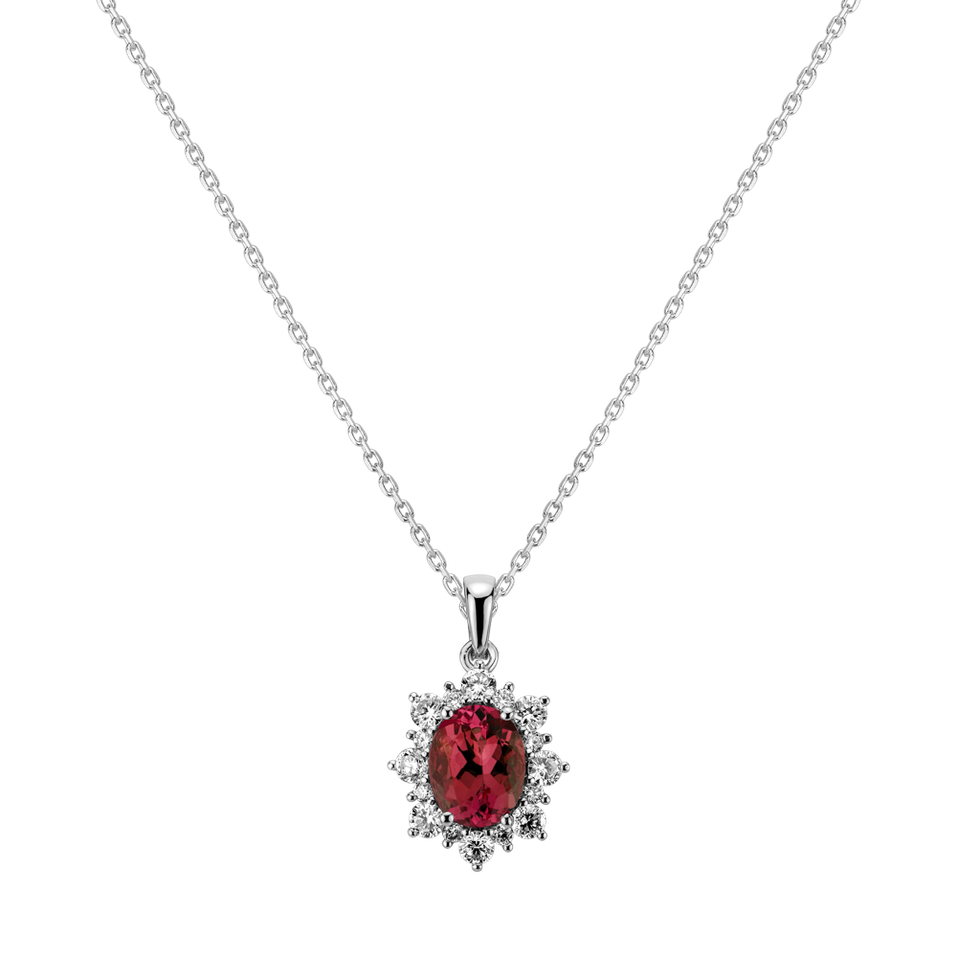 Diamond pendant with Ruby Royal Aurora