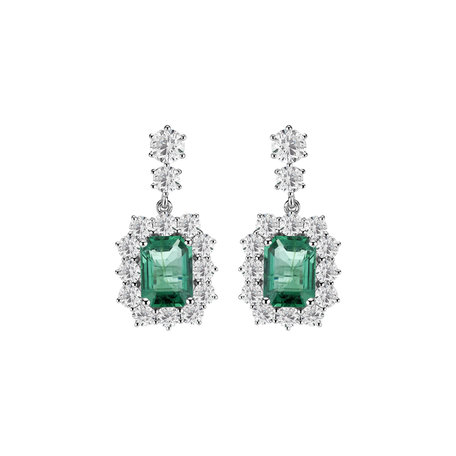 Diamond earrings with Emerald Hypnotic Secret