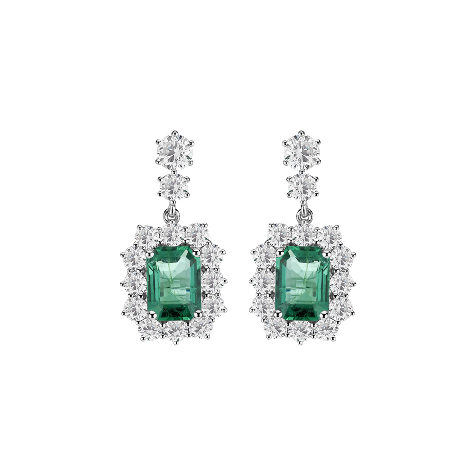 Diamond earrings with Emerald Hypnotic Secret