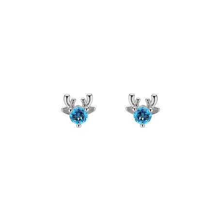 Earrings with Topaz Swiss The Deer