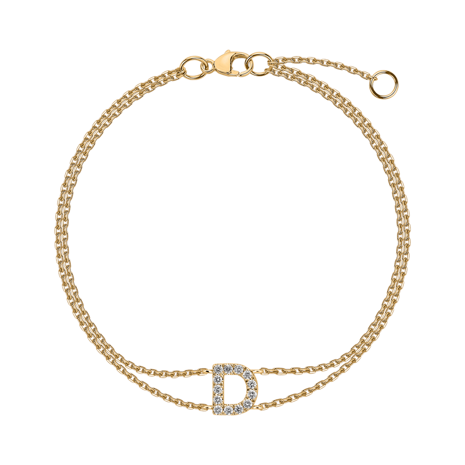 14ct yellow gold diamond bracelet Alphabet Constellations